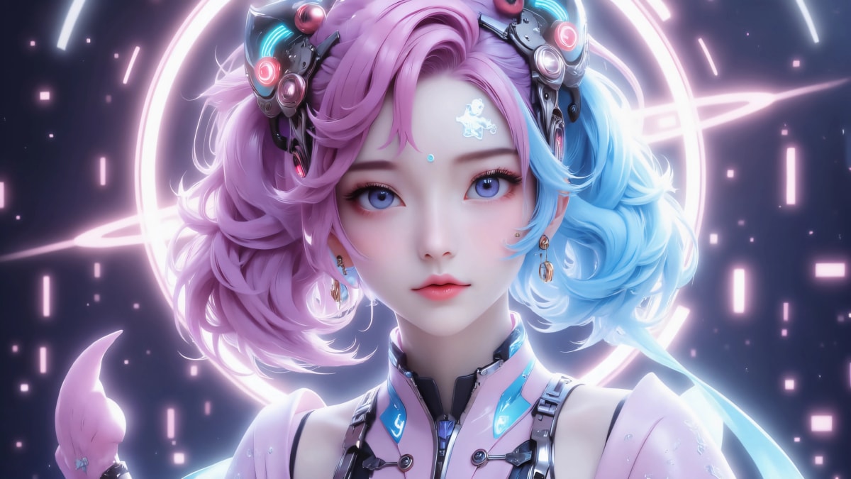 赛博美女 科幻 4K壁纸